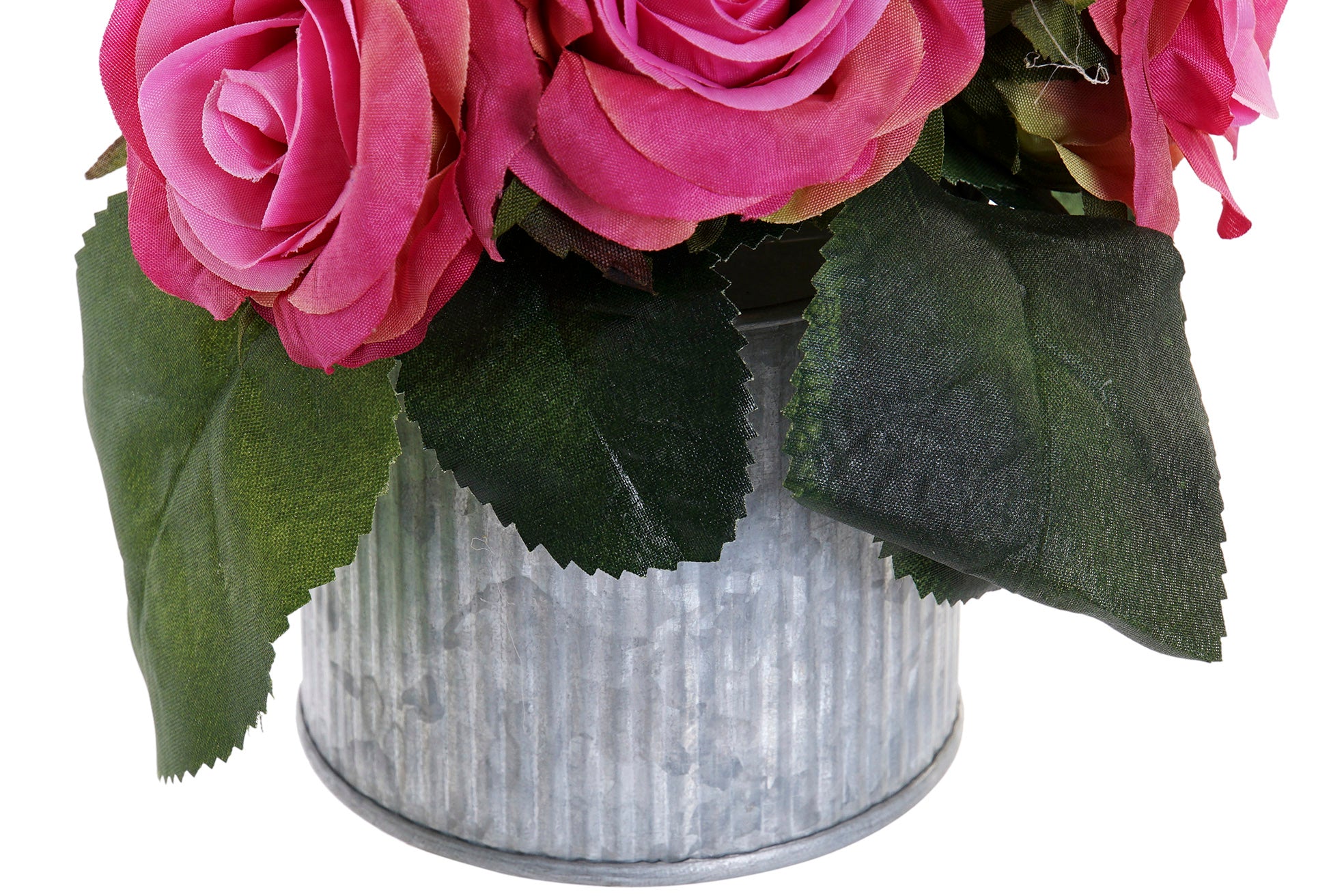 PACK DE 6 FLOR TELA PLASTICO 15X14X16 ROSAS 3 SURT.