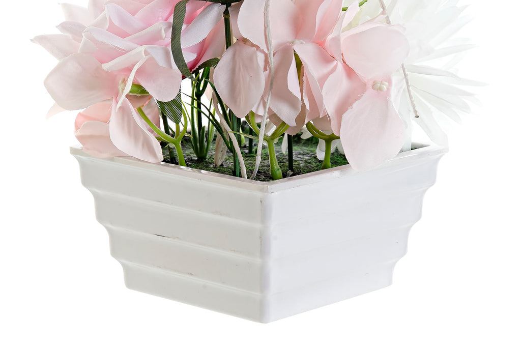 PACK DE 4 PLANTA PVC TELA 16X16X25 ROSA CRISANTEMO ROSA