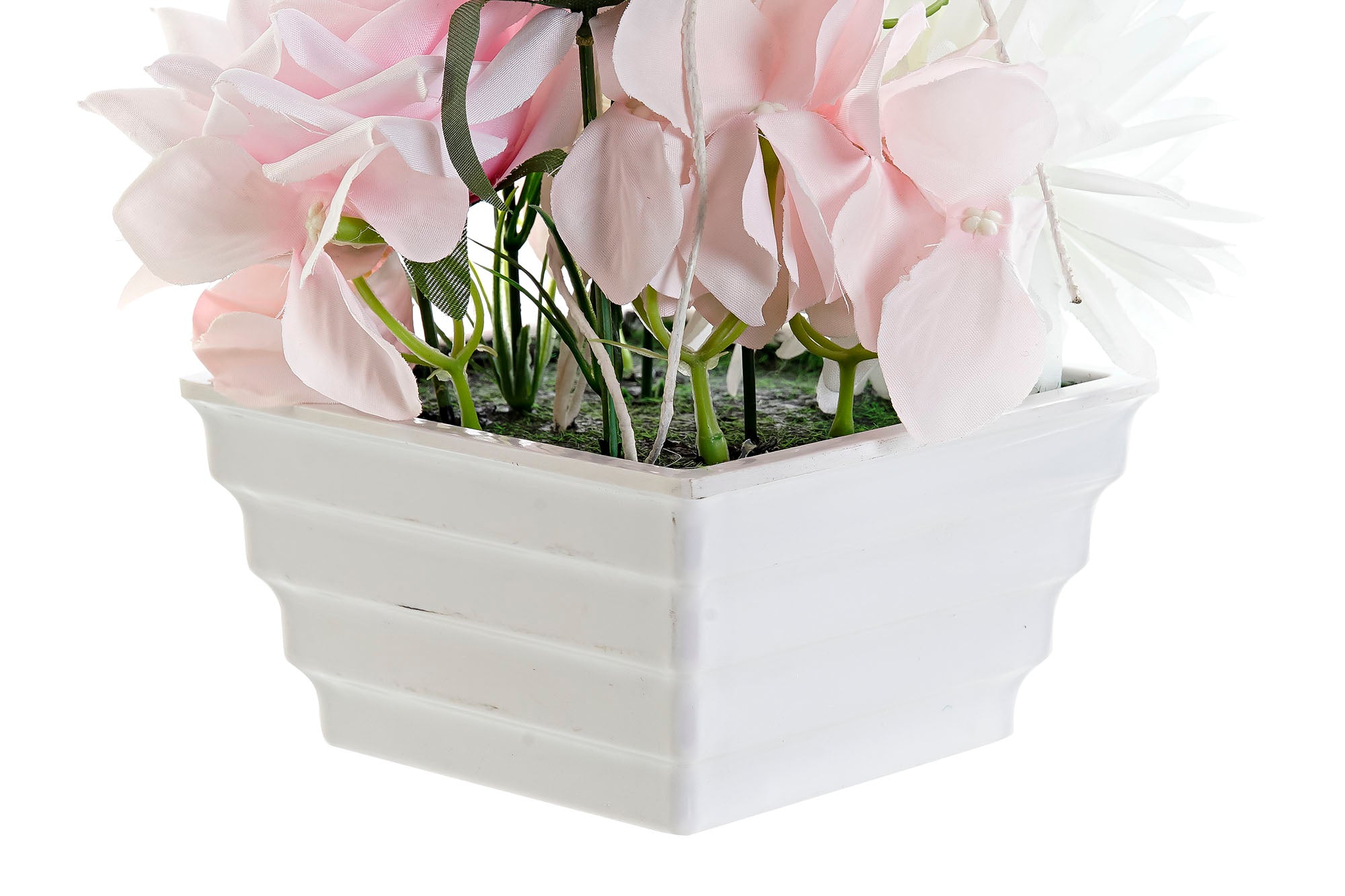 PACK DE 4 PLANTA PVC TELA 16X16X25 ROSA CRISANTEMO ROSA