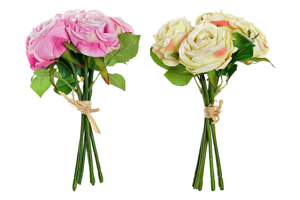 PACK DE 12 RAMO POLIESTER PE 20X20X22 6 ROSAS 2 SURT.