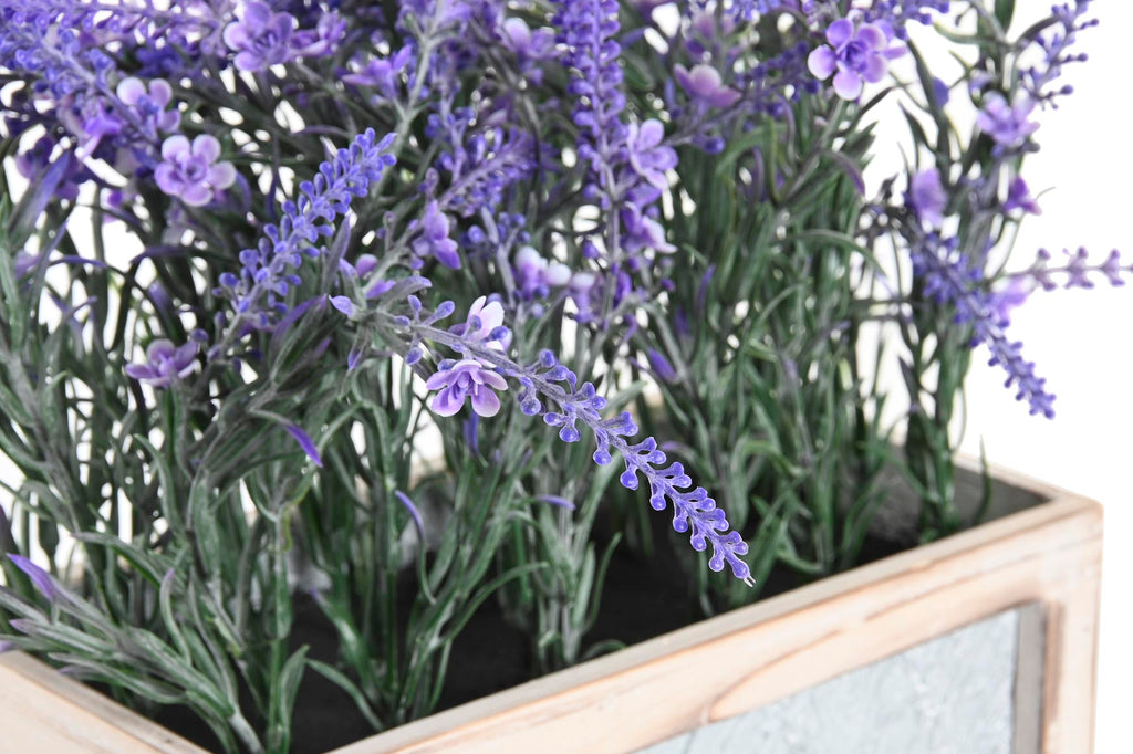 PACK DE 2 PLANTA PLASTICO MADERA 33X15X35 LAVANDA LILA