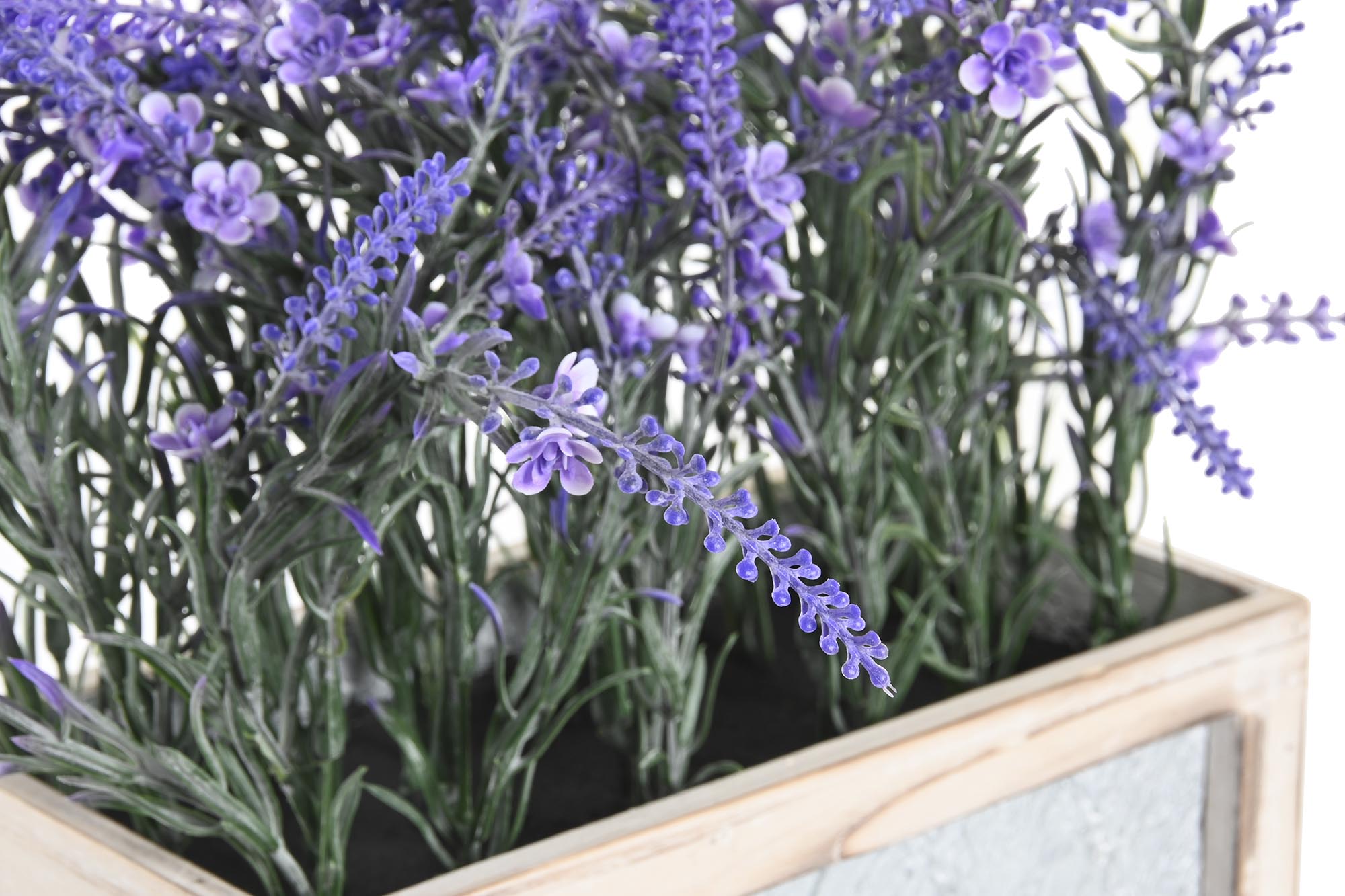 PACK DE 2 PLANTA PLASTICO MADERA 33X15X35 LAVANDA LILA