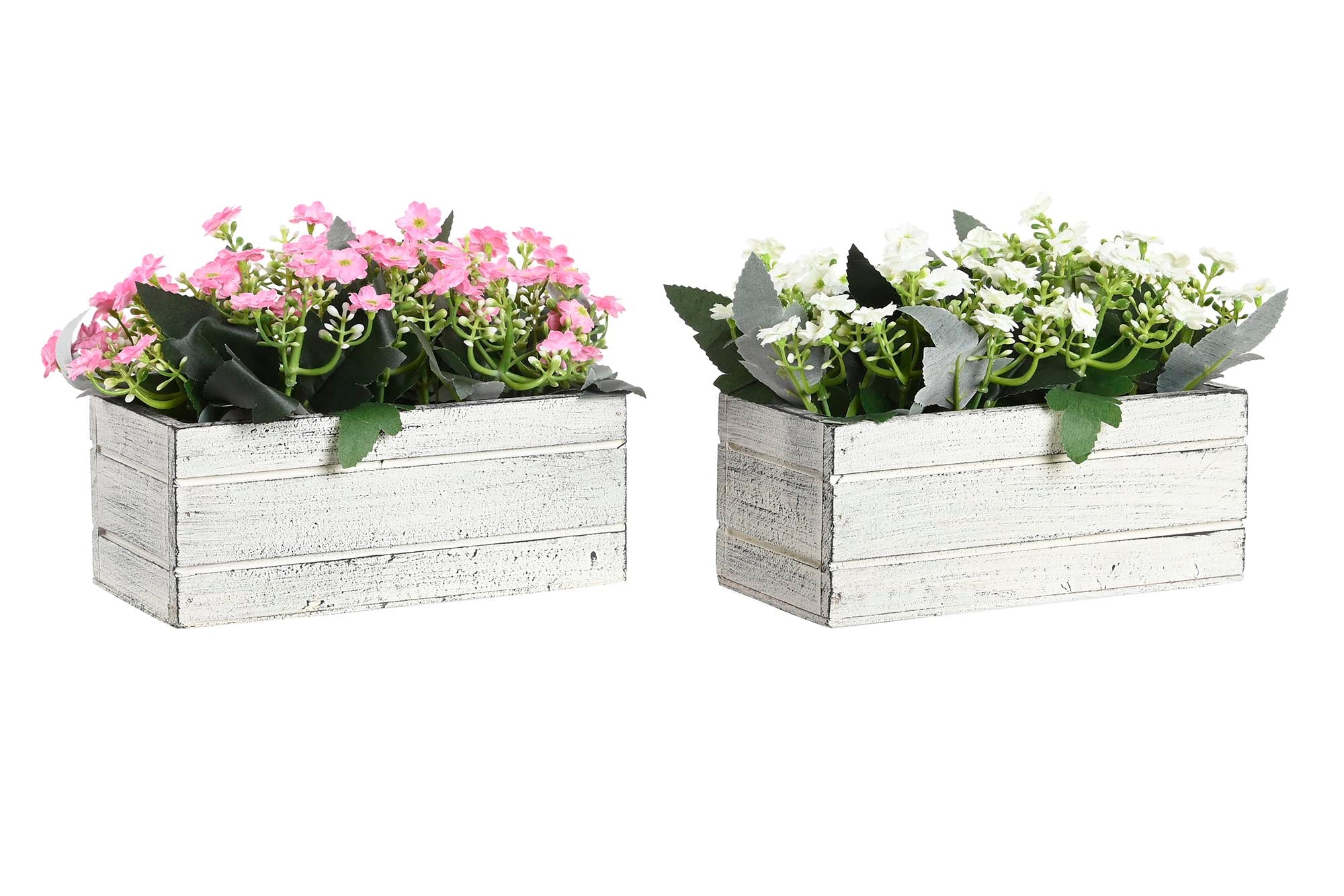 PACK DE 4 PLANTA PE MADERA 24X16X16,5 2 SURT.