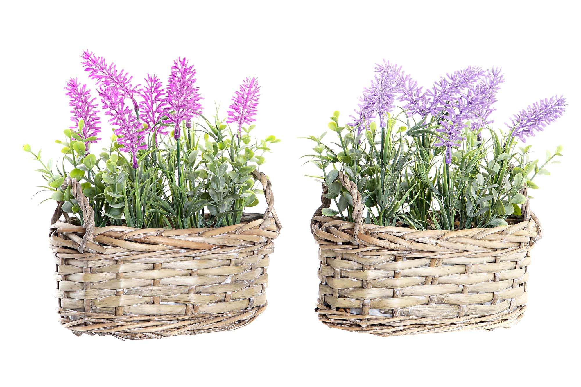 PACK DE 4 PLANTA MIMBRE PE 19X12X22 LAVANDA 2 SURT.