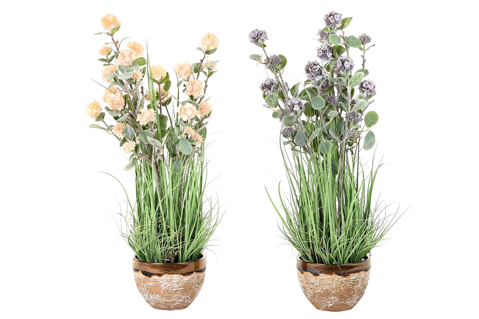 PACK DE 2 PLANTA PVC METAL 30X30X78 HORTENSIA 2 SURT.