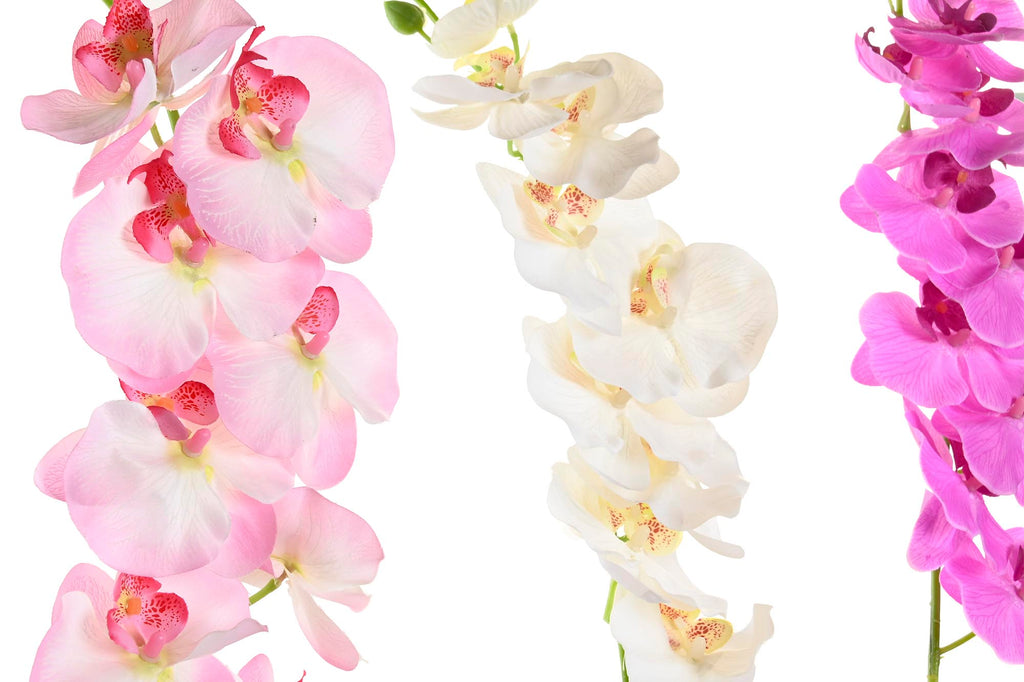 PACK DE 12 FLOR POLIESTER PLASTICO 14X7X91 ORQUIDEA 3 SURT.