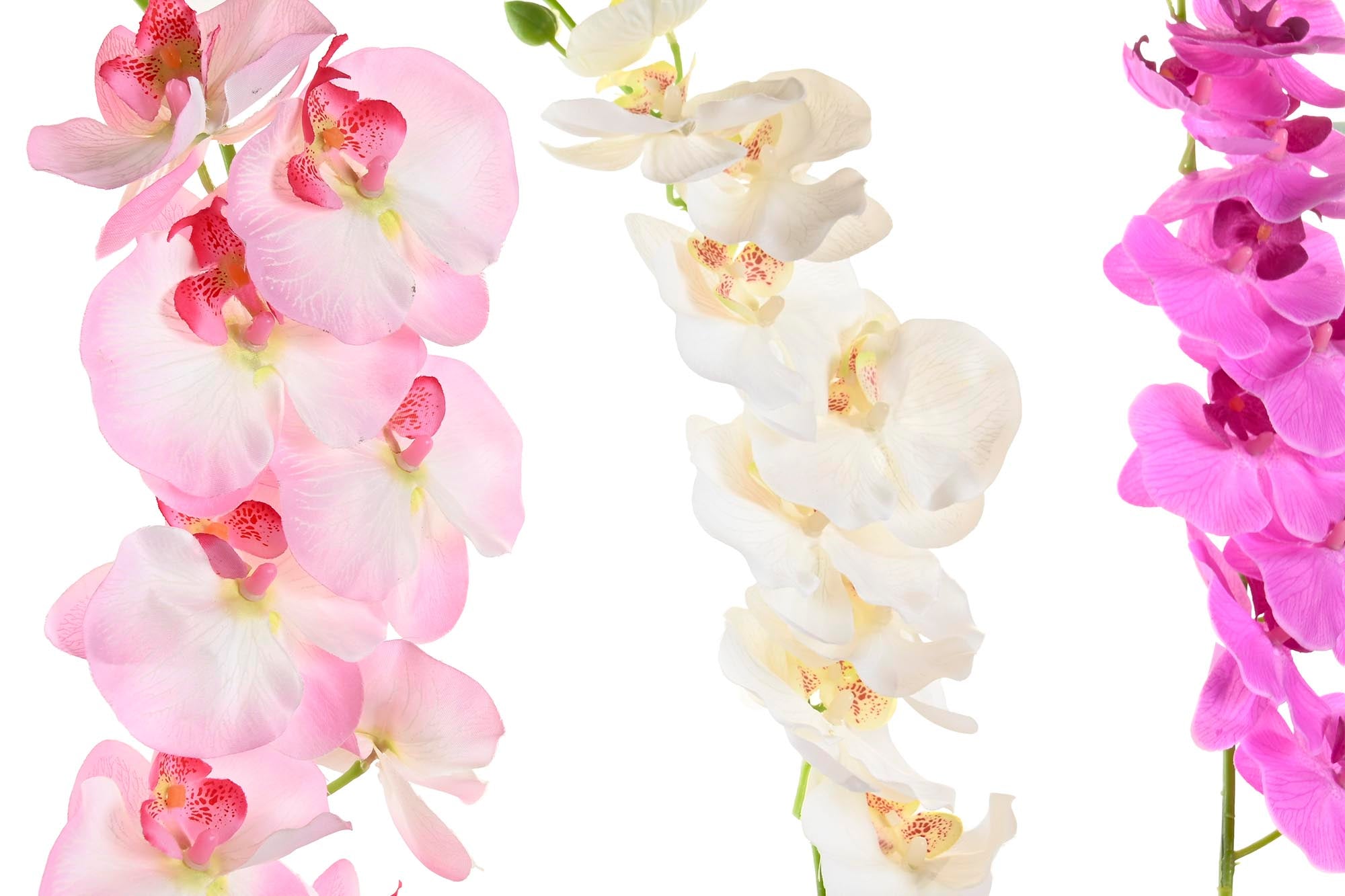 PACK DE 12 FLOR POLIESTER PLASTICO 14X7X91 ORQUIDEA 3 SURT.