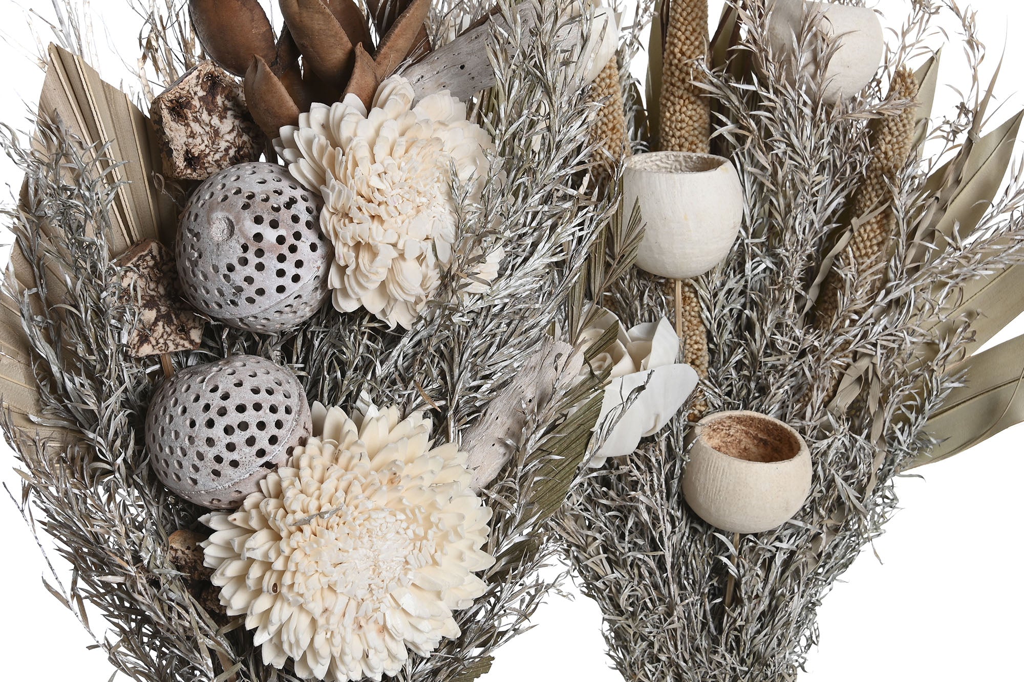 PACK DE 12 RAMO FLOR SECA CRISTAL 20X20X50 2 SURT.