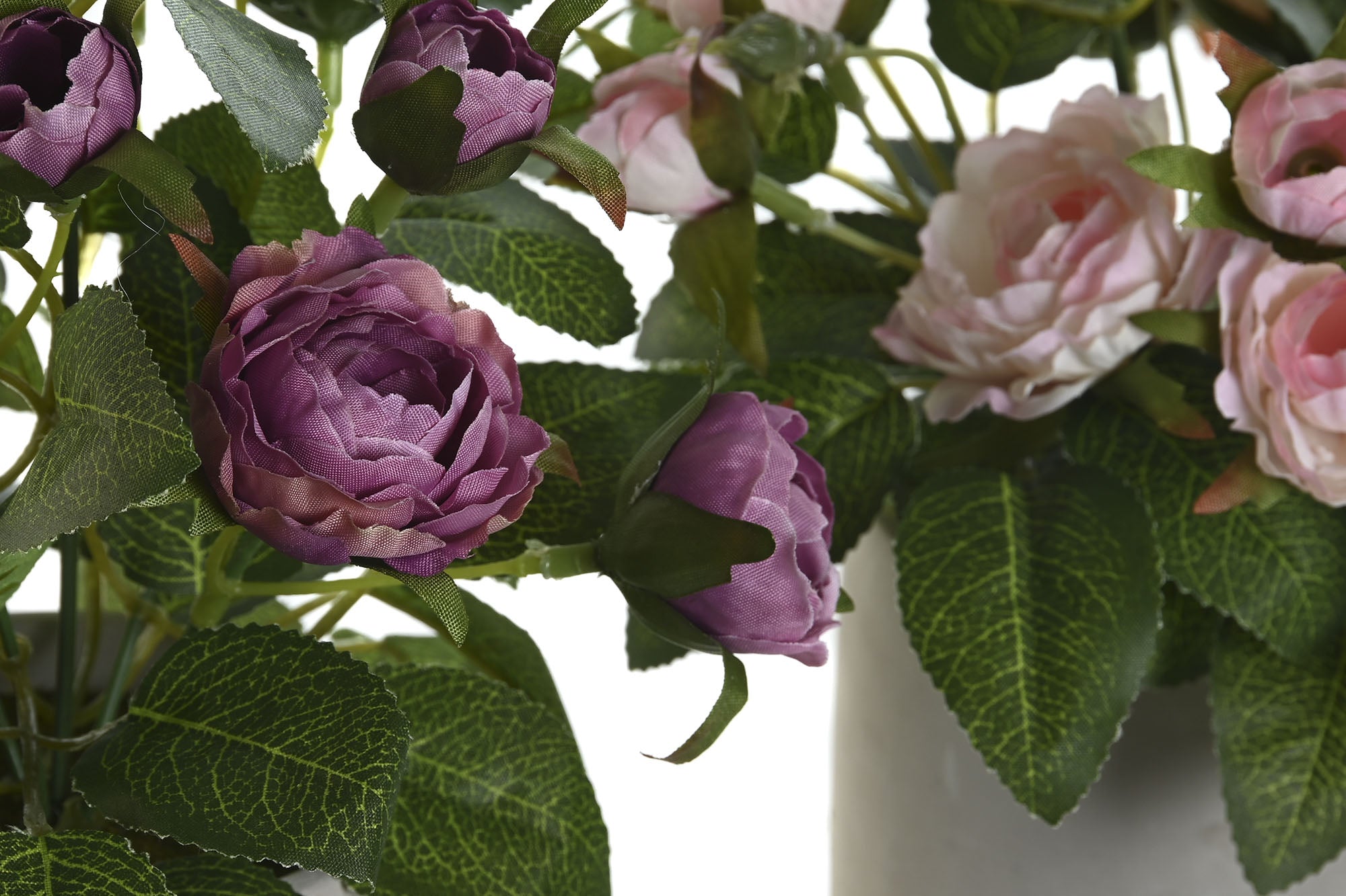 PACK DE 12 PLANTA POLIESTER PE 16X16X25 ROSAS 2 SURT.