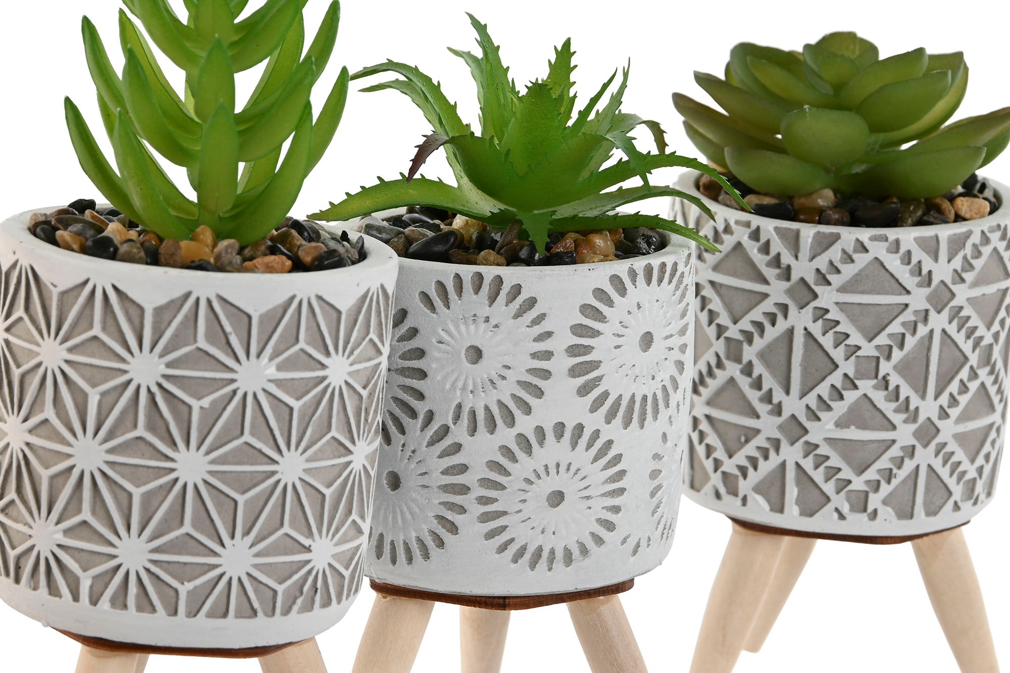 PACK DE 3 PLANTA CEMENTO PE 6,5X6,5X11 3 SURT.