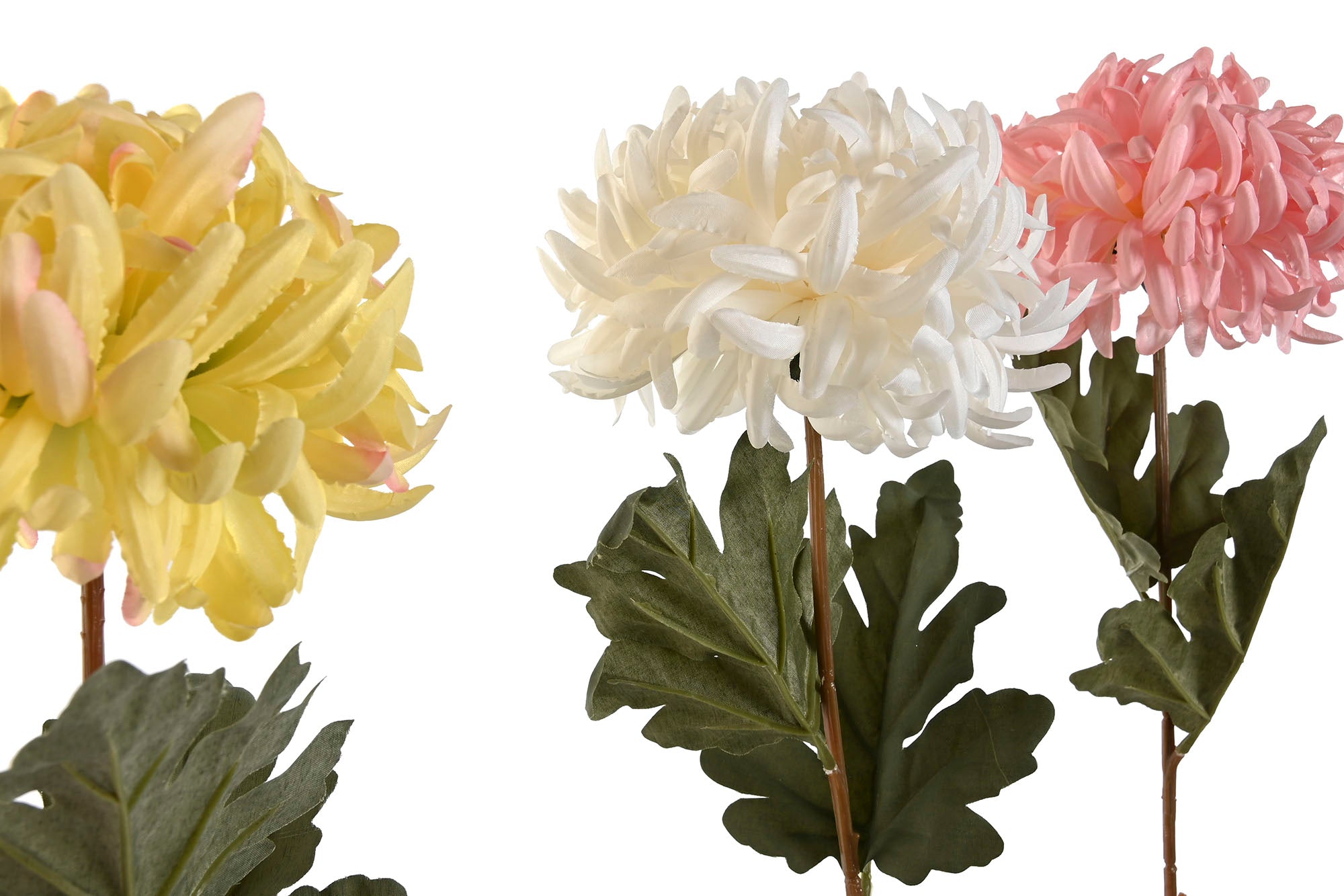 PACK DE 12 FLOR PE POLIESTER 15X15X74 CRISANTEMO 3 SURT.