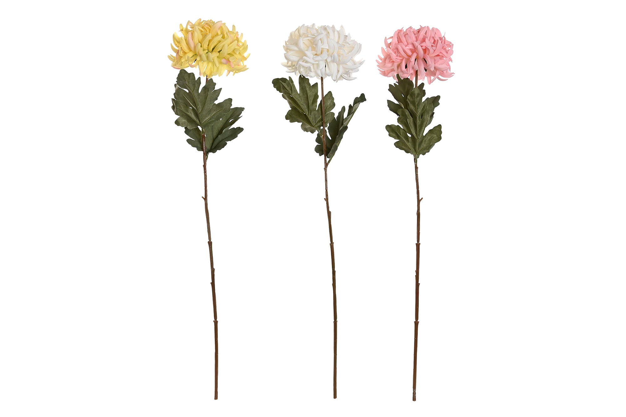 PACK DE 12 FLOR PE POLIESTER 15X15X74 CRISANTEMO 3 SURT.