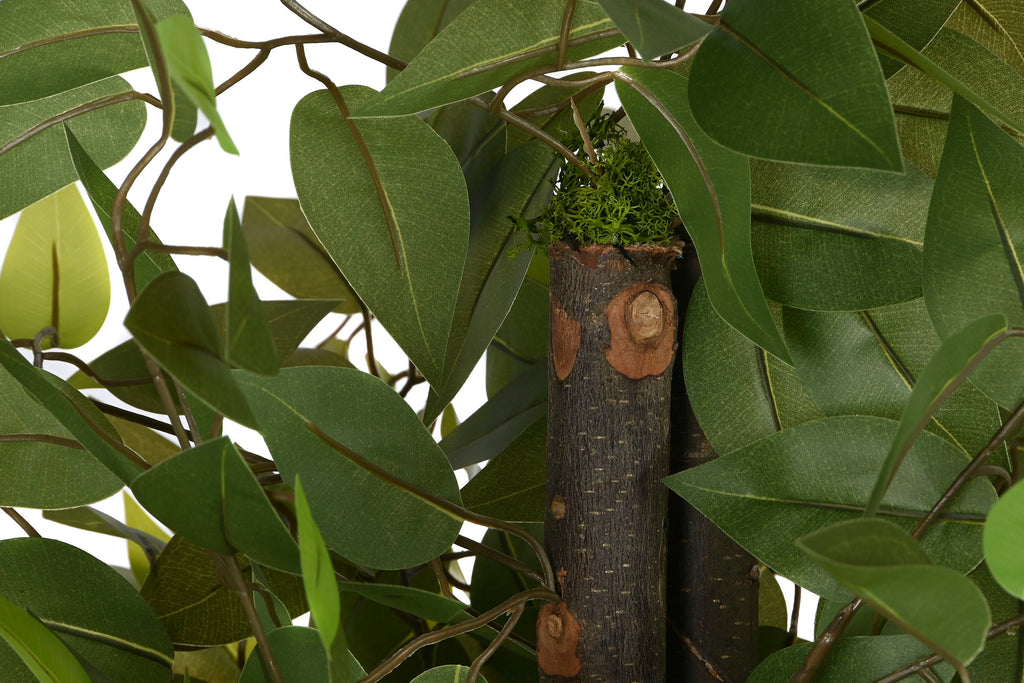 PACK DE 2 ARBOL POLIESTER MADERA 80X80X150 FICUS VERDE