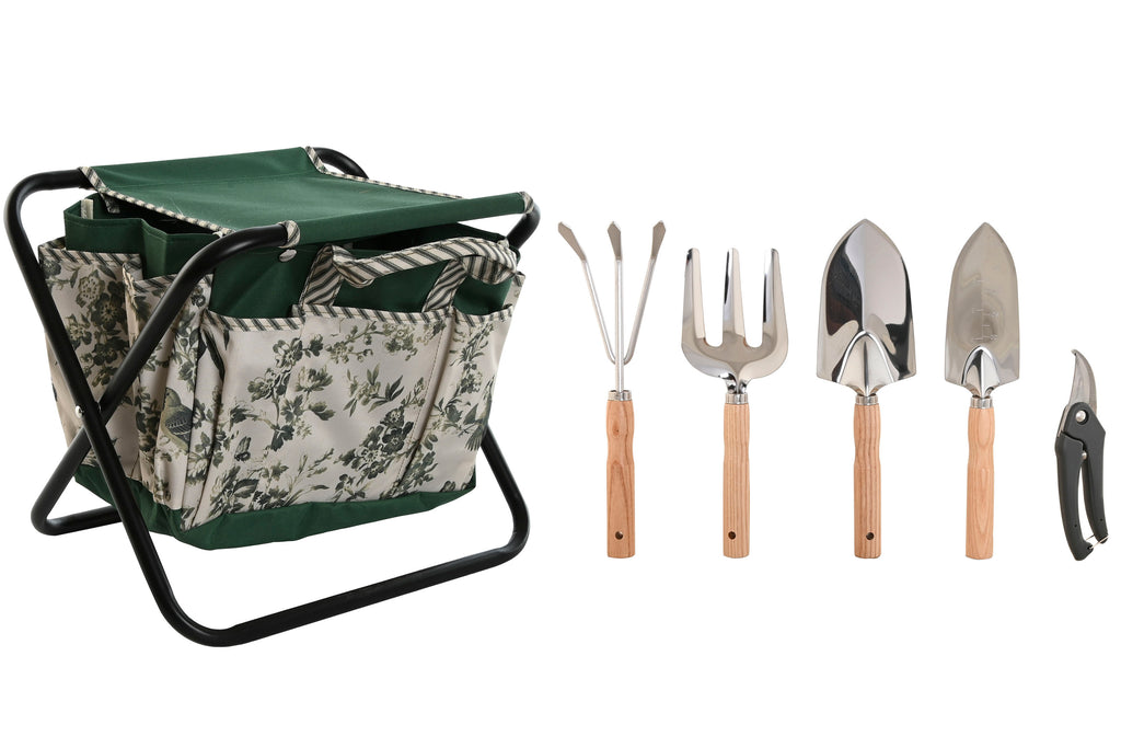 UTENSILIOS SET 8 ALUMINIO 45X45X45 CON TABURETE