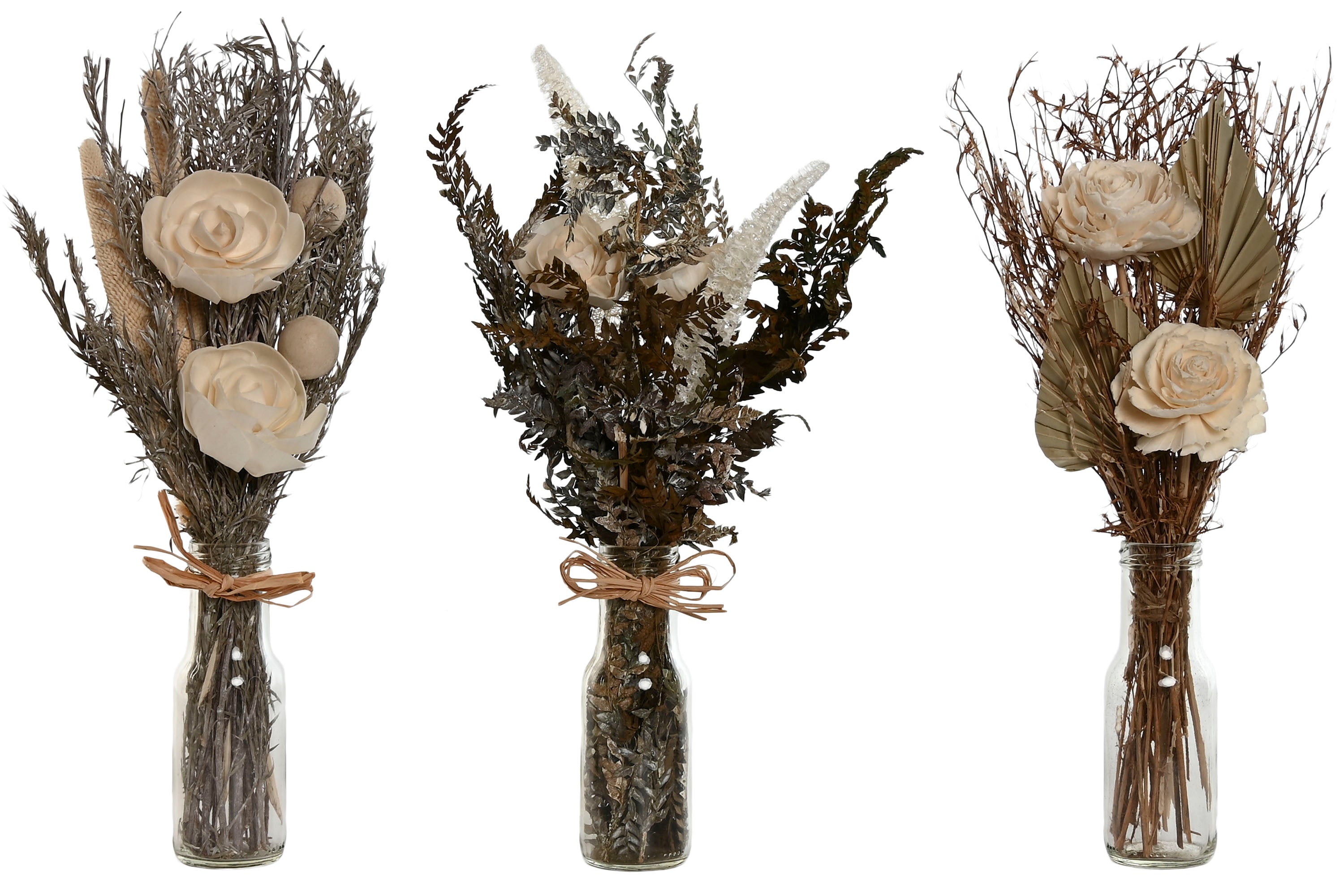 PACK DE 3 PLANTA FLOR SECA CRISTAL 11X11X40 3 SURT.