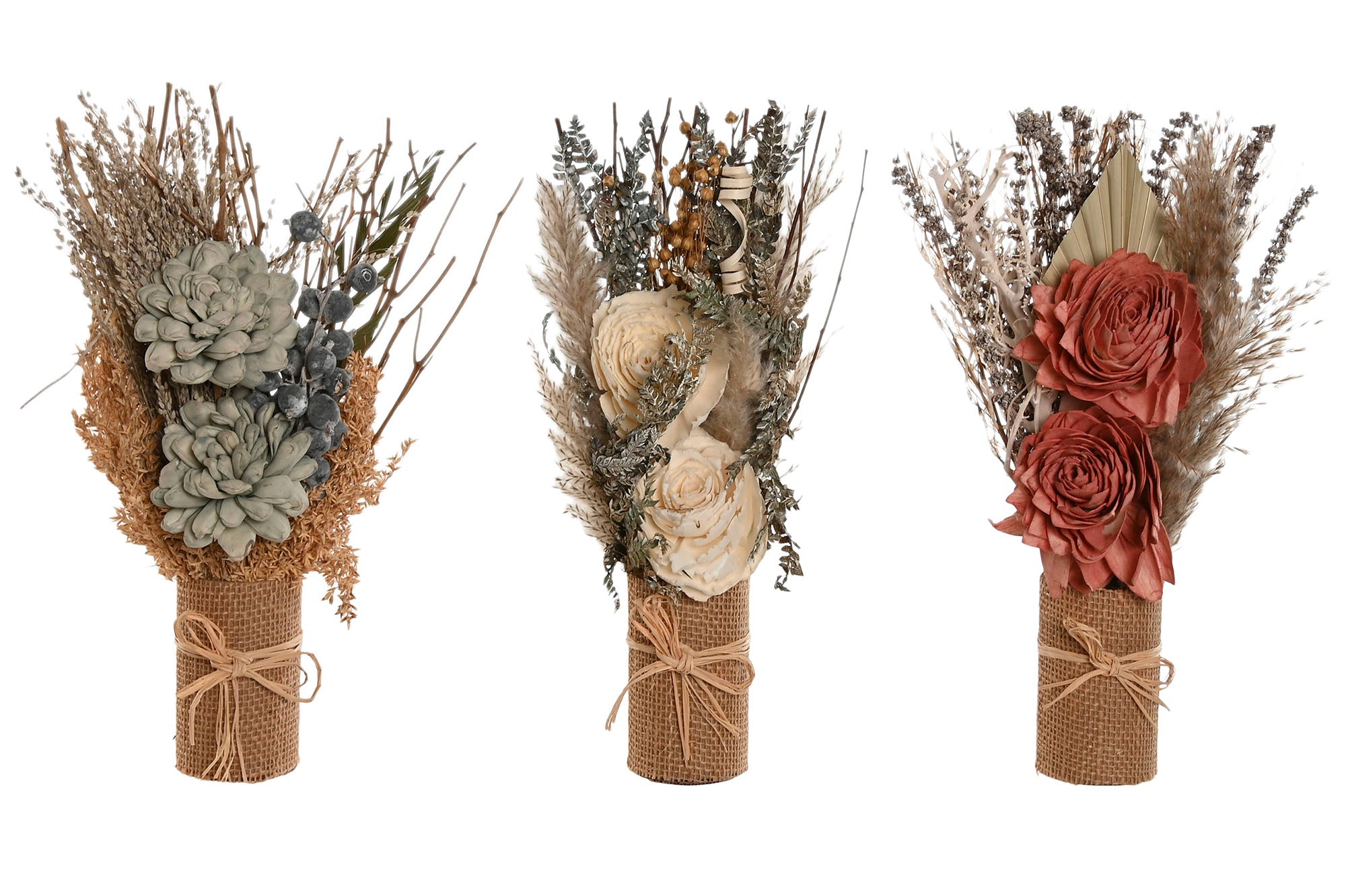 PACK DE 12 RAMO FLOR SECA 20X12X35 3 SURT.