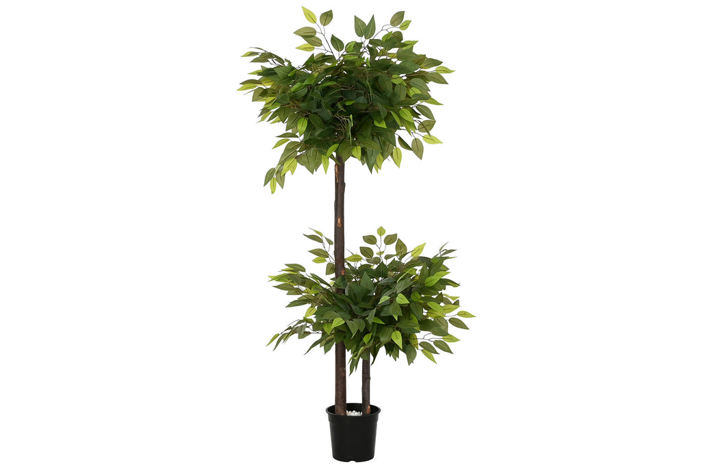 ARBOL POLIESTER MADERA 80X80X150 FICUS 2 COPAS - Imagen 1