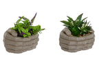 PACK DE 4 PLANTA RESINA PE 18,5X16X17 MANOS 2 SURT.