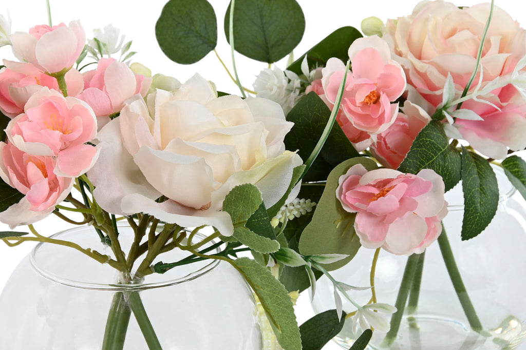 PACK DE 12 PLANTA POLIESTER 24X20X23 BOUQUET FLORES 2 SURT.