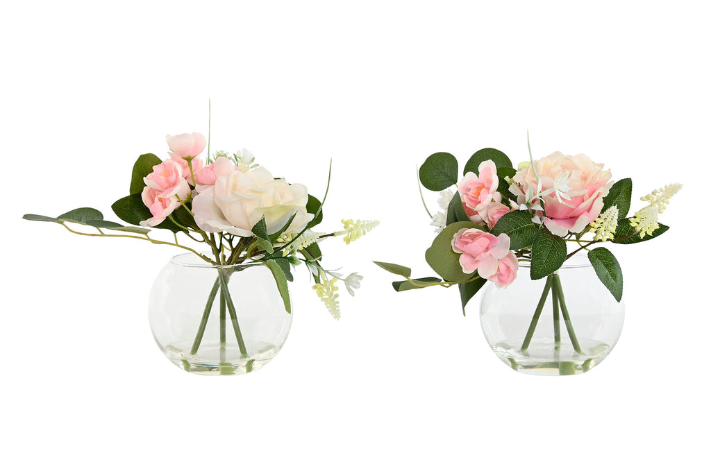 PACK DE 12 PLANTA POLIESTER 24X20X23 BOUQUET FLORES 2 SURT.