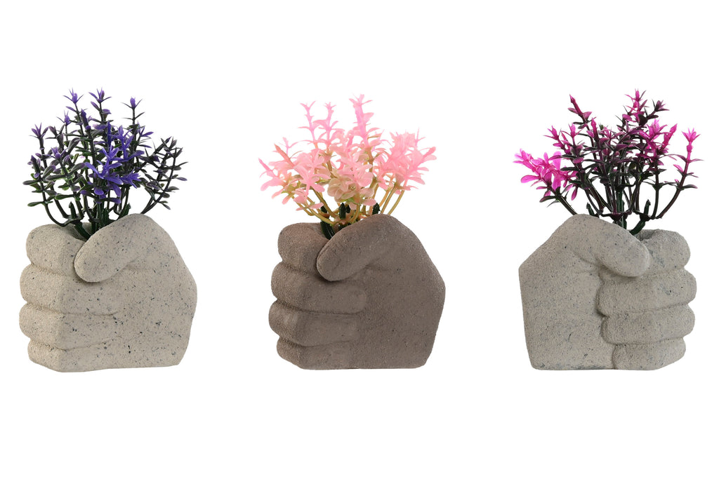 PACK DE 6 PLANTA CEMENTO PE 6,5X5,5X8 3 SURT.