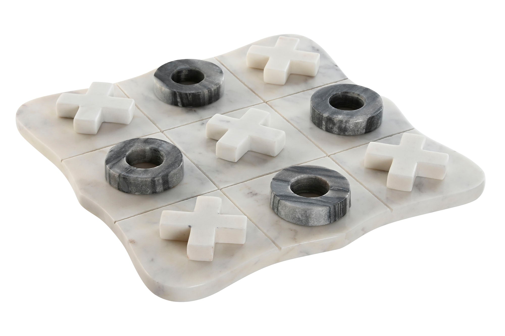 JUEGO DE MESA MARMOL 30X30X3 TRES EN RAYA NATURAL