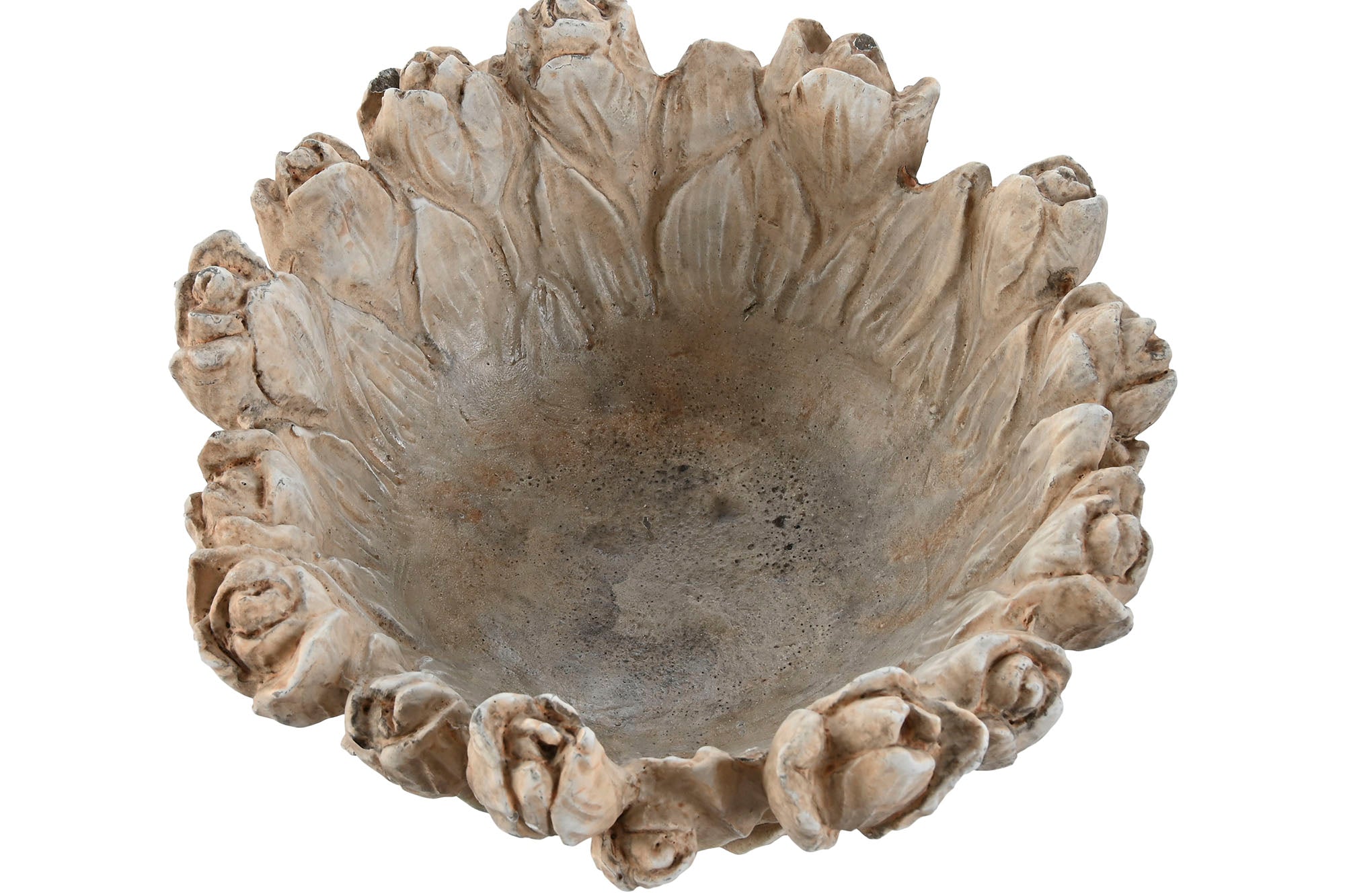 CENTRO MESA CEMENTO 23X23X10 TULIPANES DESGASTADO - Imagen 3