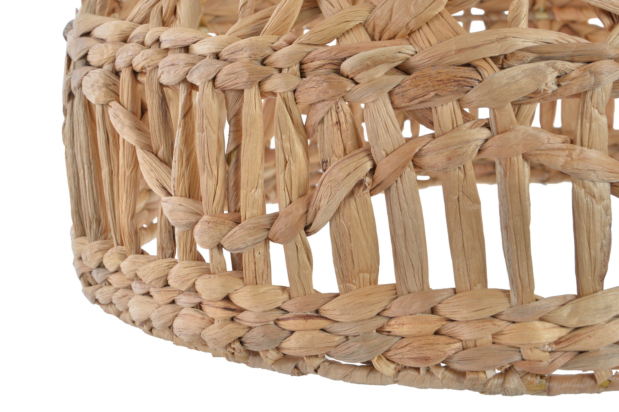 PANTALLA FIBRA 46X46X35 LAMPARA TRENZADO NATURAL - Imagen 3