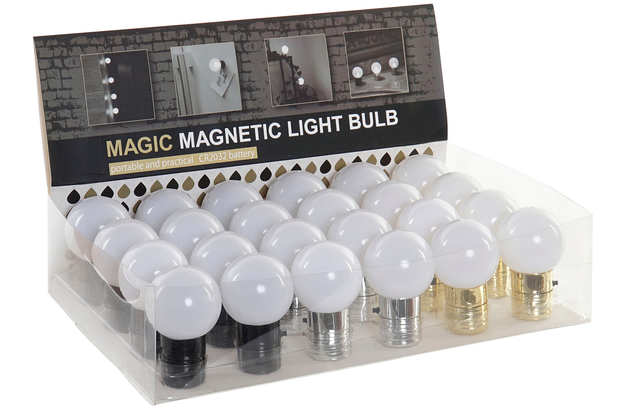 DECORACION LUMINOSA IMAN LED 6X6X10 BOMBILLA NEGRO - Imagen 2