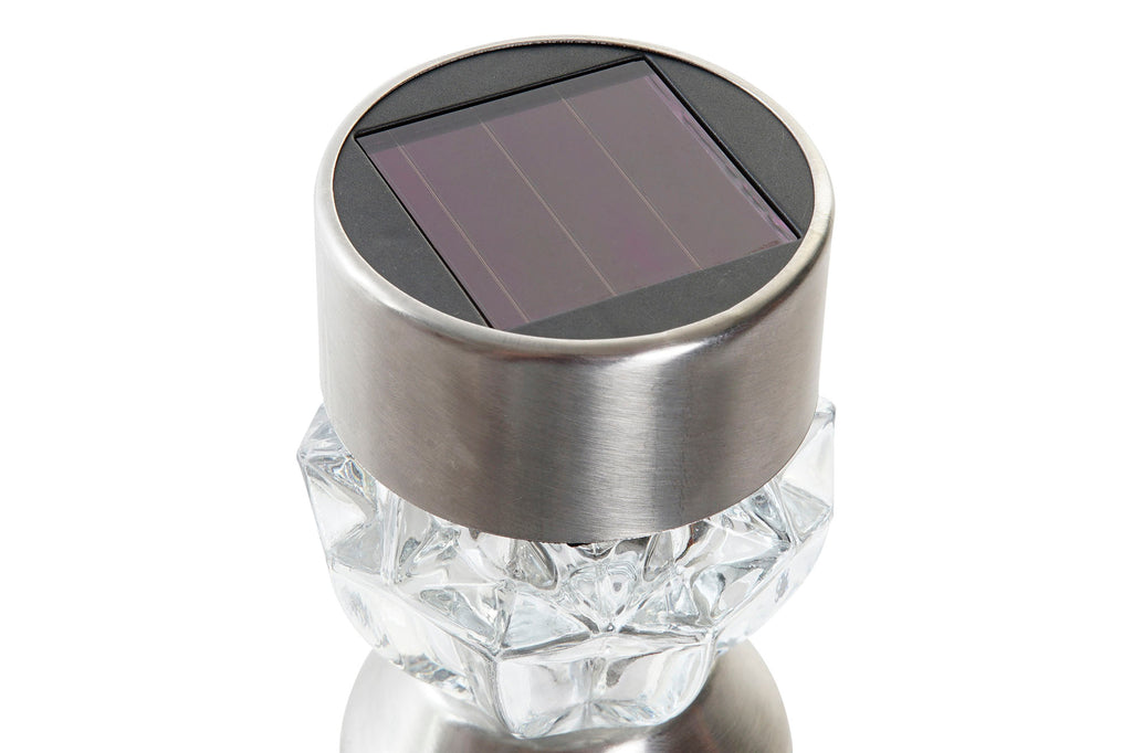 LAMPARA SOLAR LED ALUMINIO 7X7X35 METALIZADO - Imagen 4