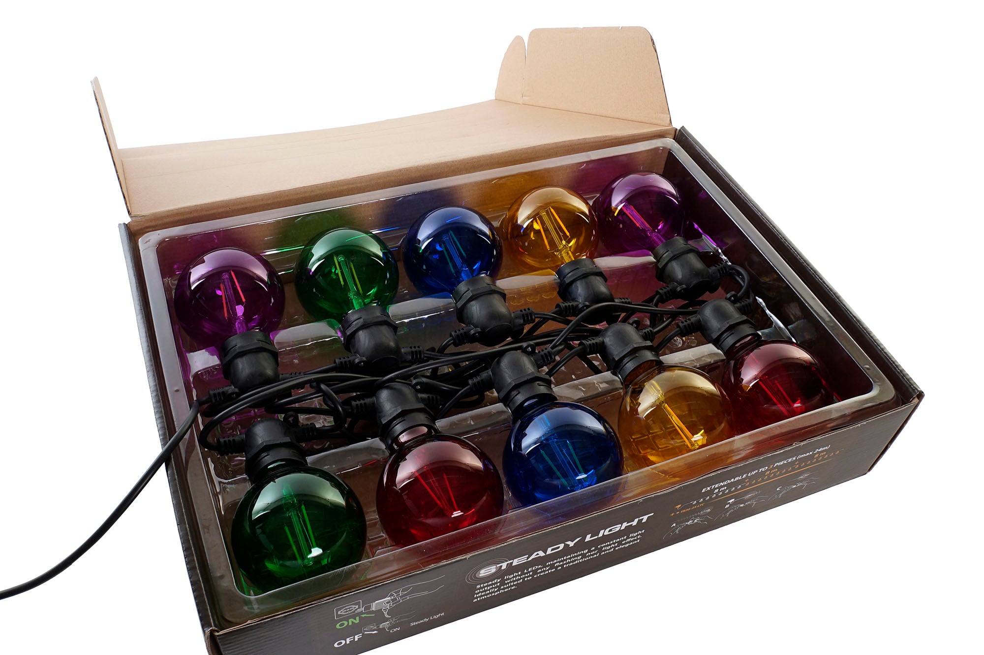 GUIRNALDA CRISTAL 850X7,5X13 10LEDS DOBLE FILAMENT - Imagen 1