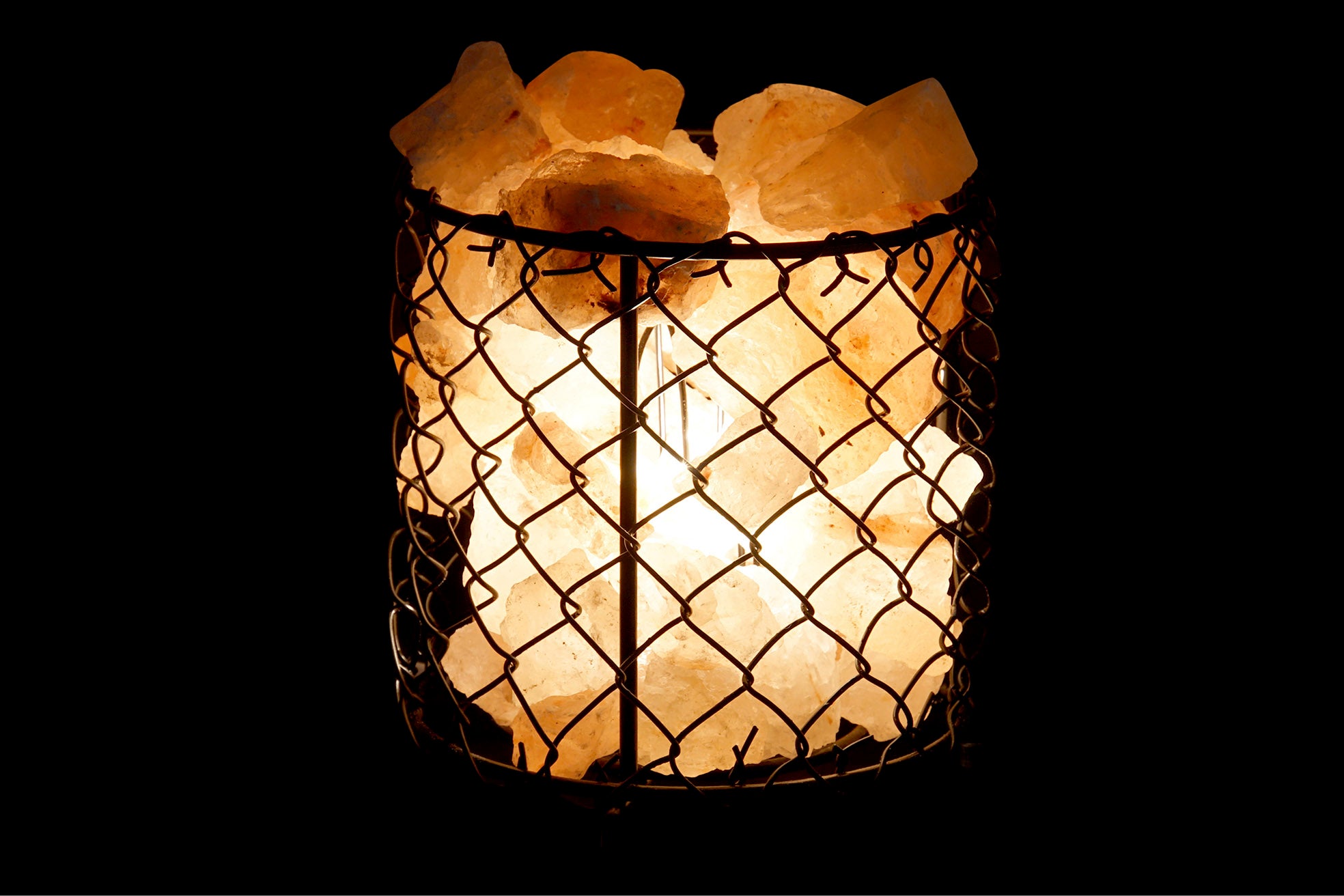 LAMPARA SOBREMESA SAL METAL 17X17X17 CESTA NATURAL - Imagen 2