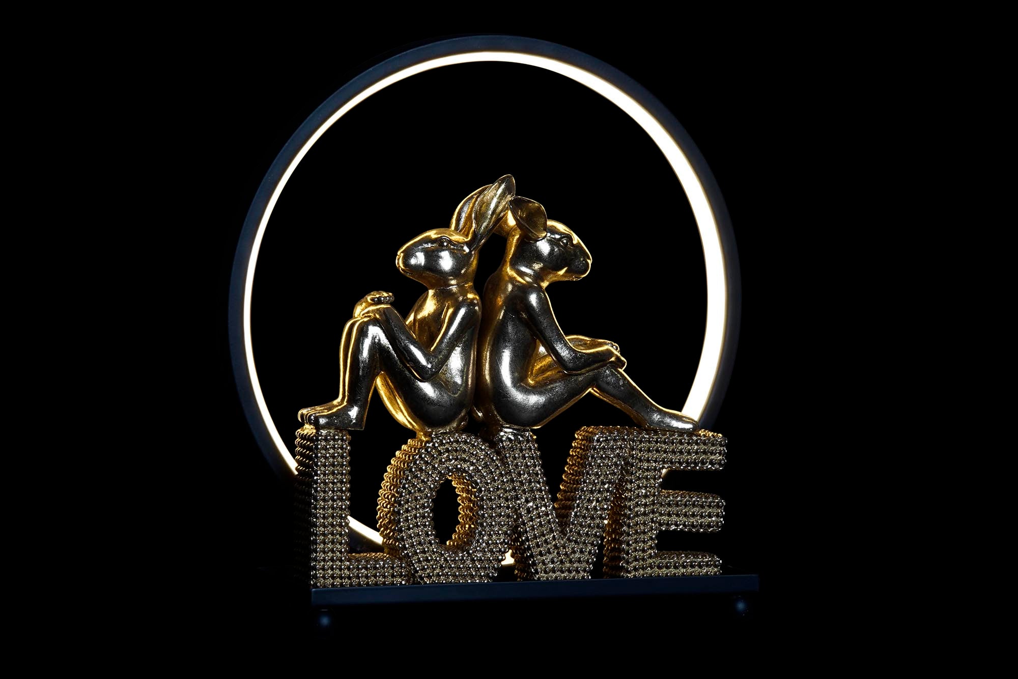 DECORACION LUMINOSA RESINA 30X11X31,5 LOVE CONEJIT - Imagen 2