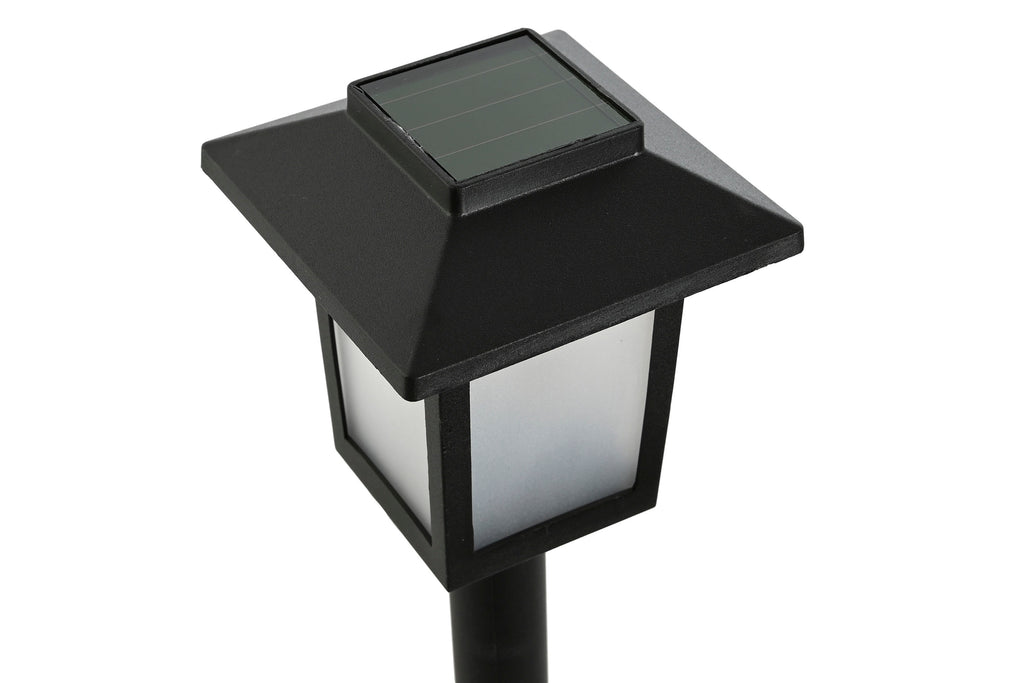 LAMPARA SOLAR LED PLASTICO 8X8X34 EXTERIOR NEGRO - Imagen 2
