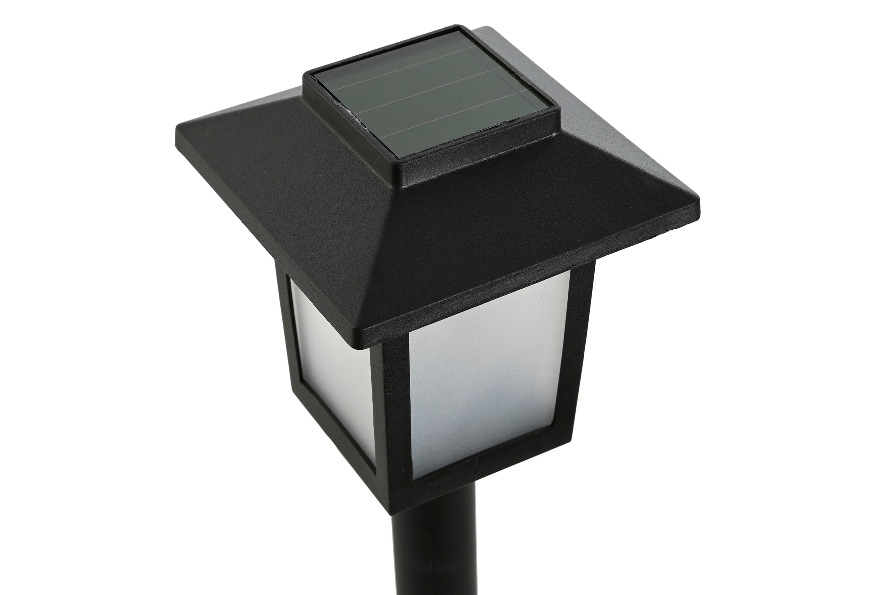 LAMPARA SOLAR LED PLASTICO 8X8X34 EXTERIOR NEGRO - Imagen 2