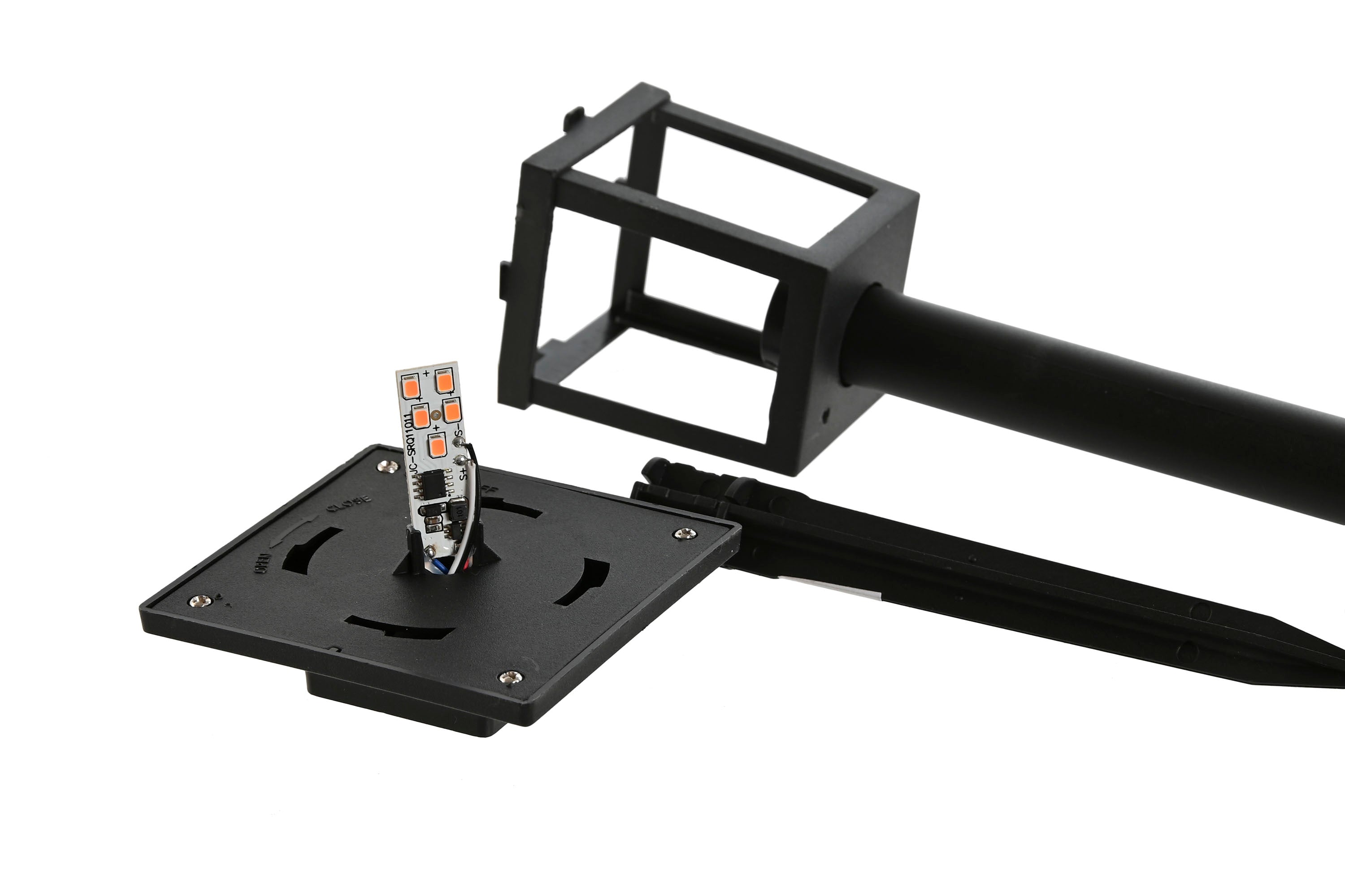 LAMPARA SOLAR LED PLASTICO 8X8X34 EXTERIOR NEGRO - Imagen 3