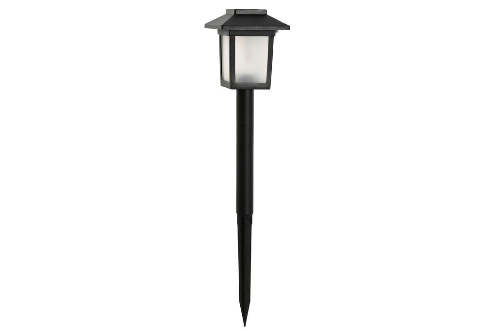 LAMPARA SOLAR LED PLASTICO 8X8X34 EXTERIOR NEGRO - Imagen 1
