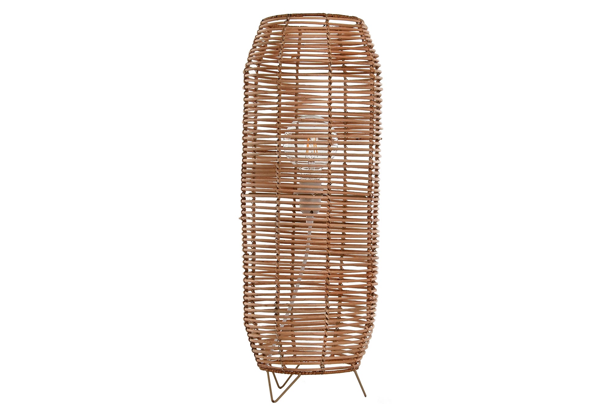 LAMPARA PIE RATAN METAL 23X23X65 NATURAL MARRON - Imagen 5