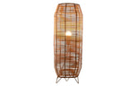 LAMPARA PIE RATAN METAL 23X23X65 NATURAL MARRON - Imagen 1