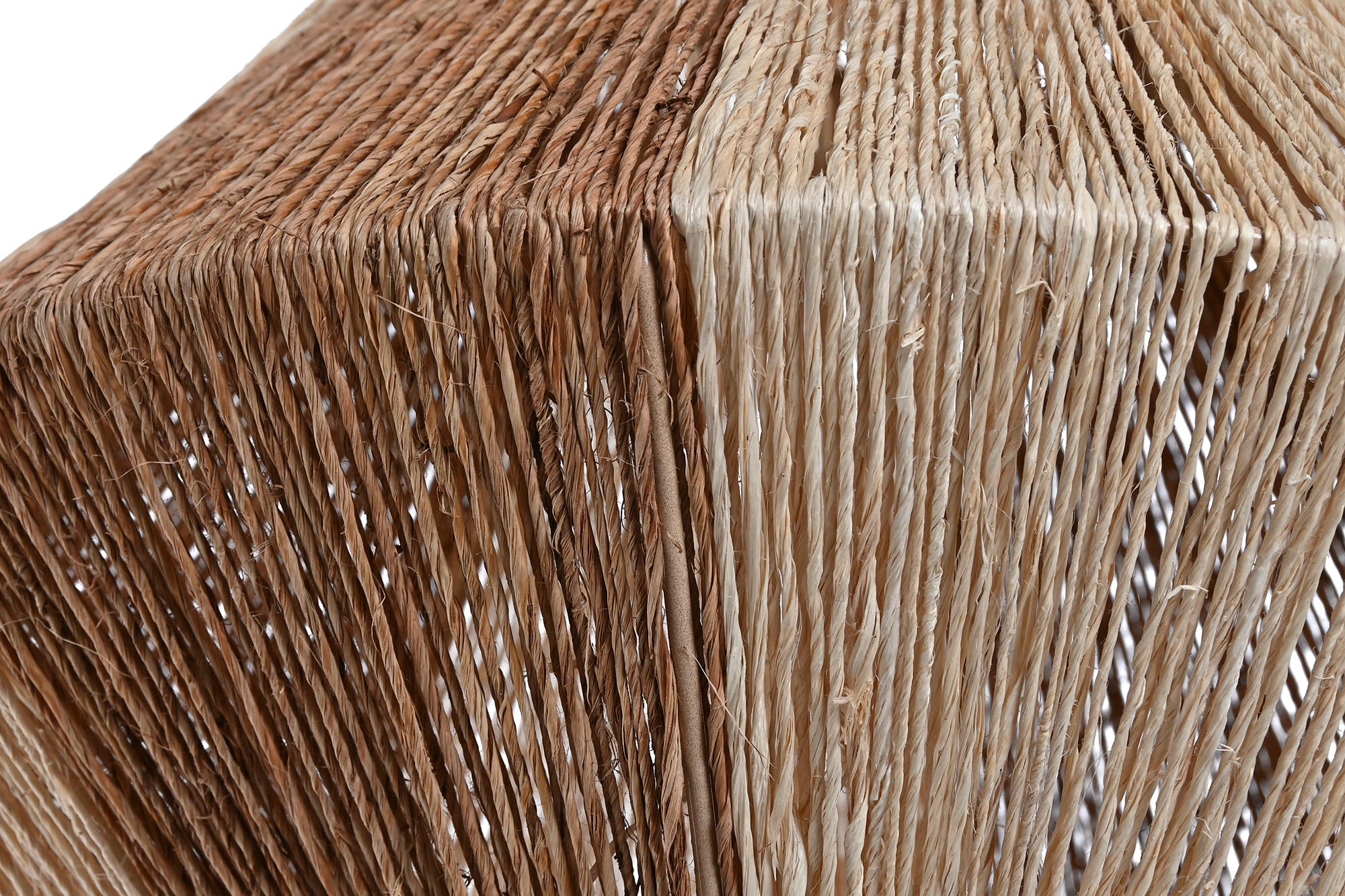 PANTALLA YUTE METAL 38X38X36 NATURAL - Imagen 2