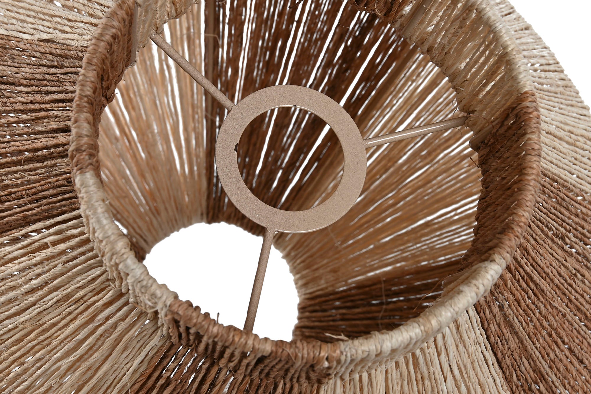 PANTALLA YUTE METAL 38X38X36 NATURAL - Imagen 3