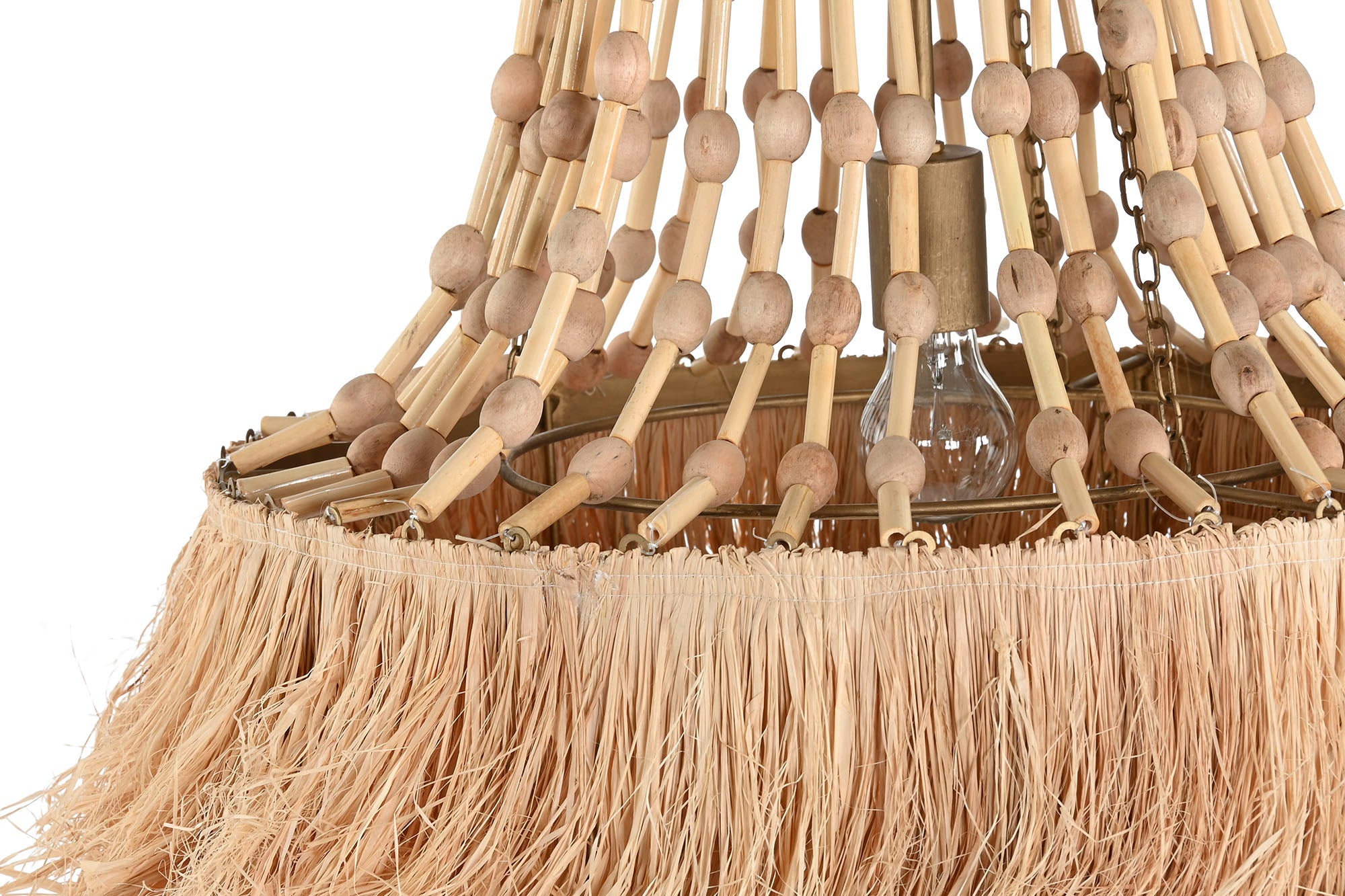 LAMPARA TECHO YUTE METAL 50,5X50,5X148 FLECOS - Imagen 5