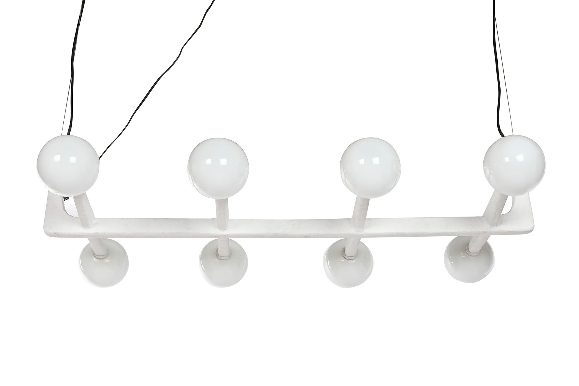 LAMPARA TECHO METAL CRISTAL 110X45X120 BOLA BLANCO - Imagen 3