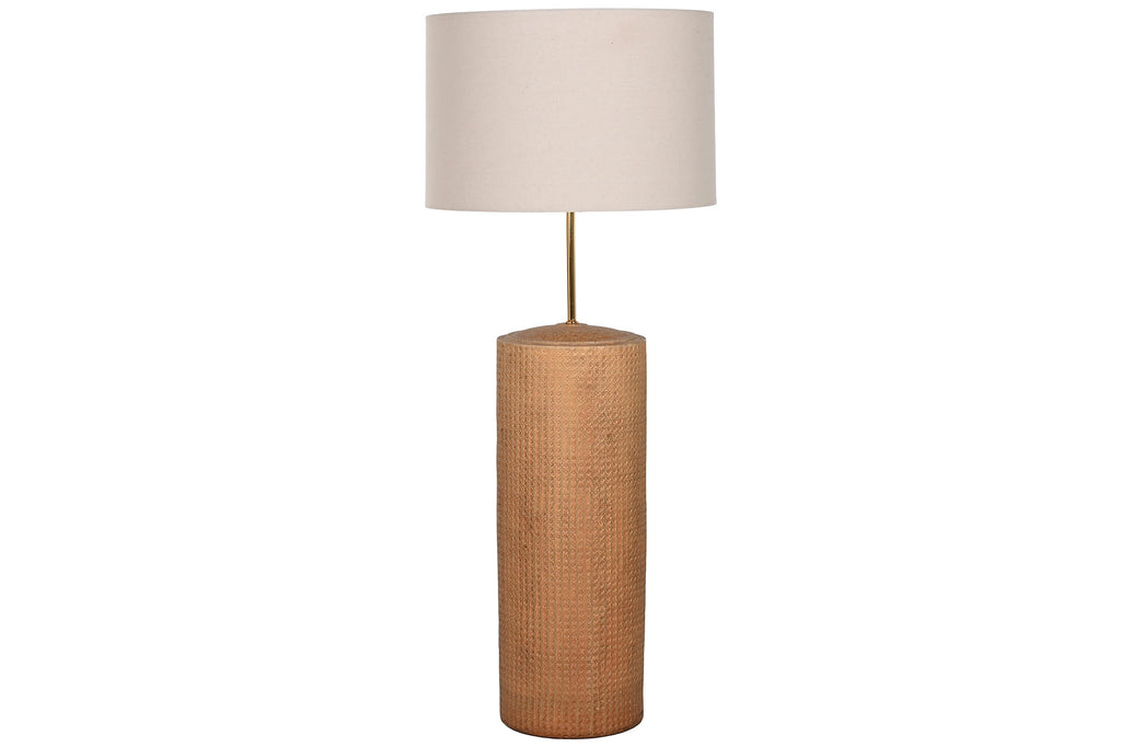 LAMPARA PIE CERAMICA LINO 50X50X124,5 BEIGE - Imagen 5