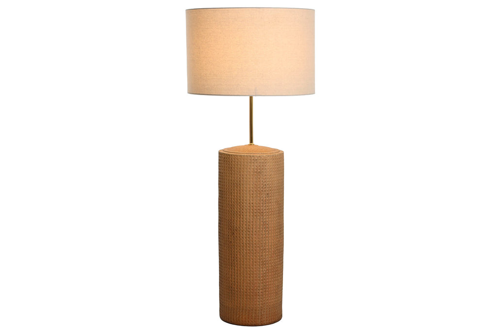 LAMPARA PIE CERAMICA LINO 50X50X124,5 BEIGE - Imagen 1