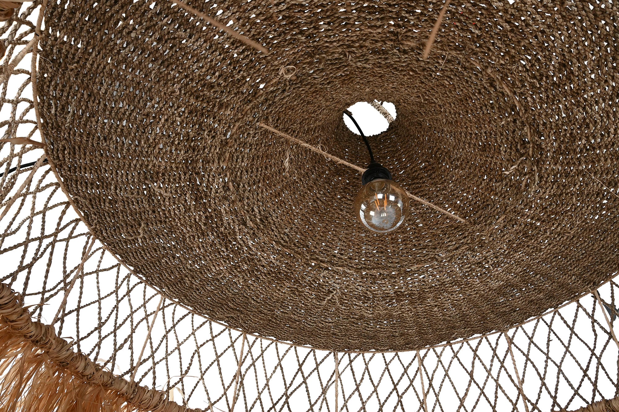 LAMPARA TECHO FIBRAS NATURALES 125X125X54 - Imagen 3