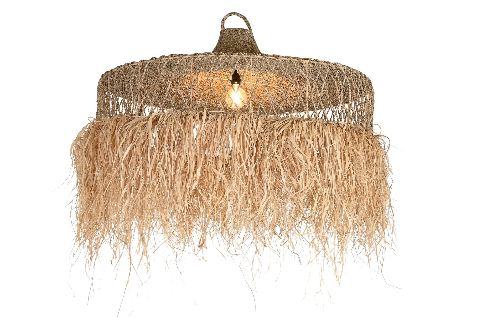 LAMPARA TECHO FIBRAS NATURALES 125X125X54 - Imagen 2