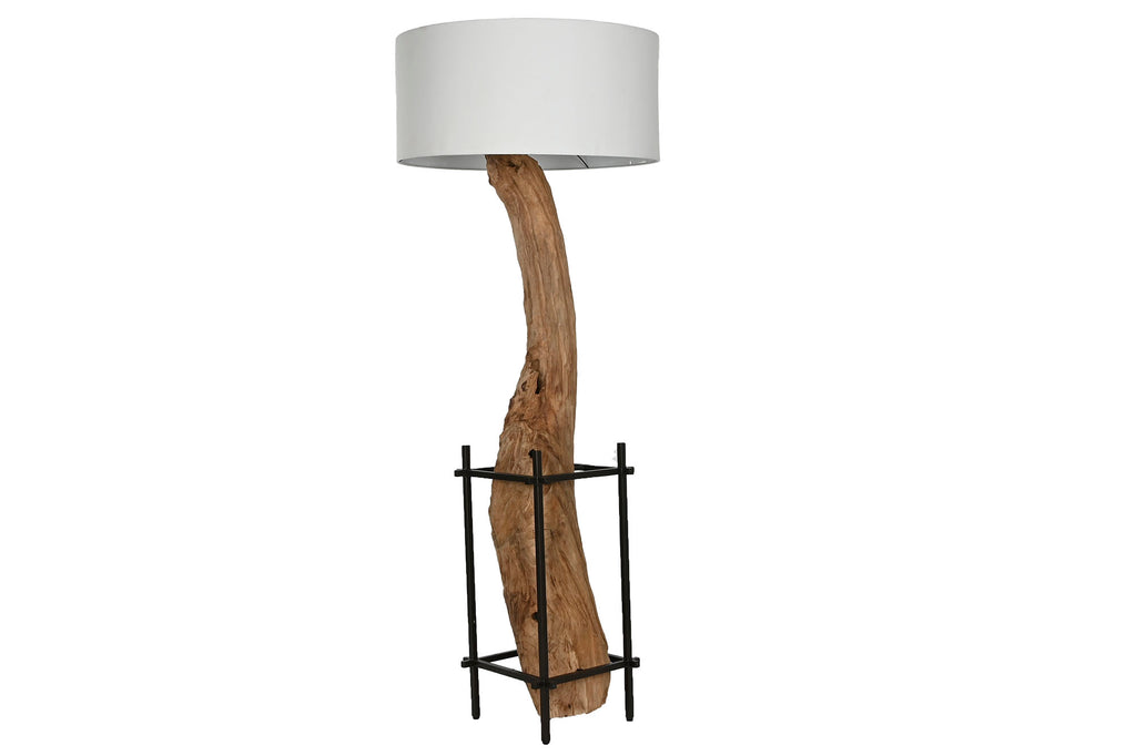 LAMPARA PIE TECA HIERRO 75X75X200 HECHO A MANO - Imagen 4