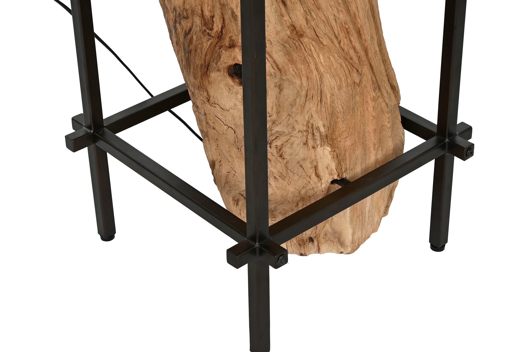 LAMPARA PIE TECA HIERRO 75X75X200 HECHO A MANO - Imagen 2