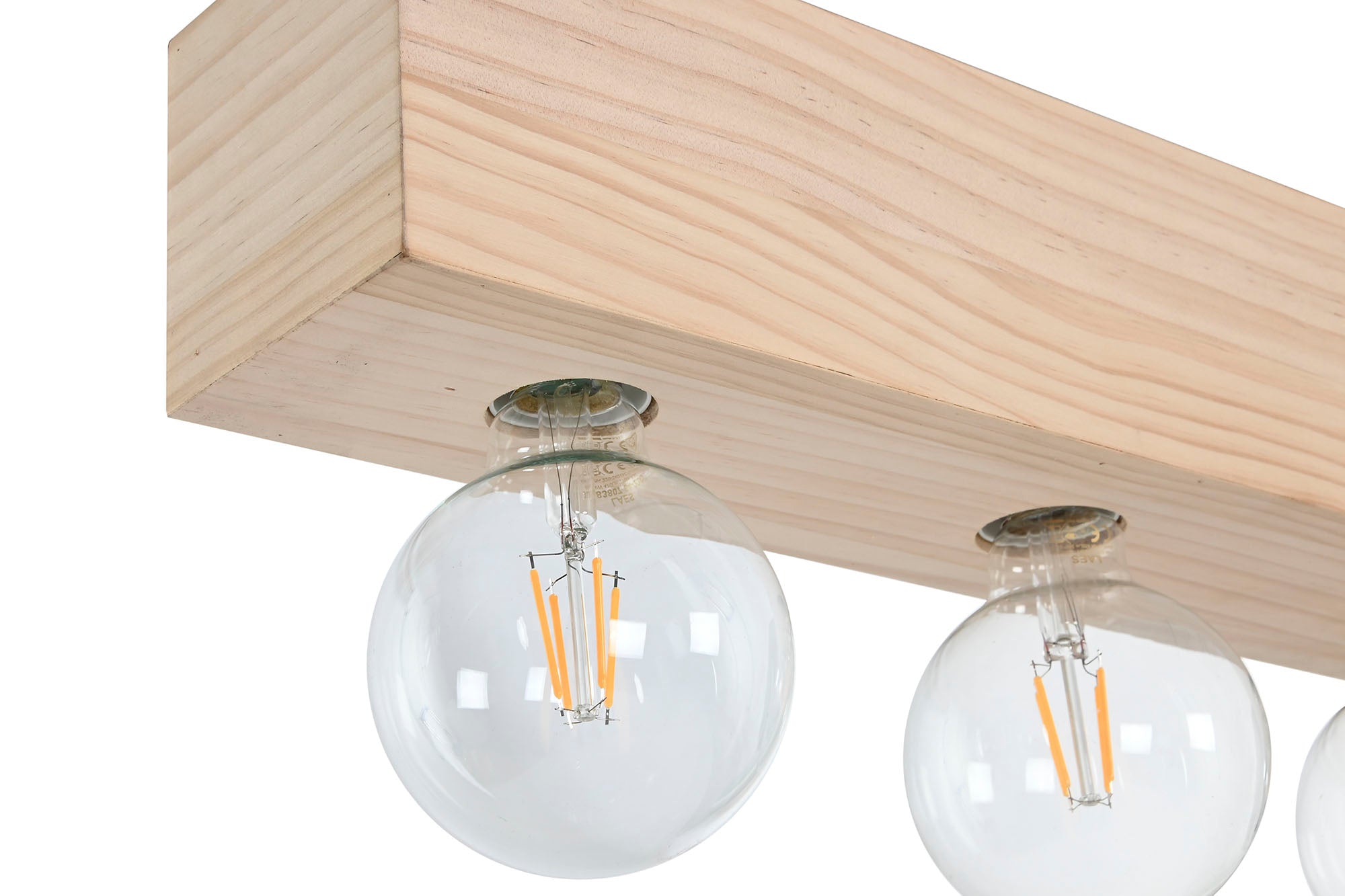 LAMPARA TECHO MADERA 80X10X30 5 BOMBILLAS - Imagen 2